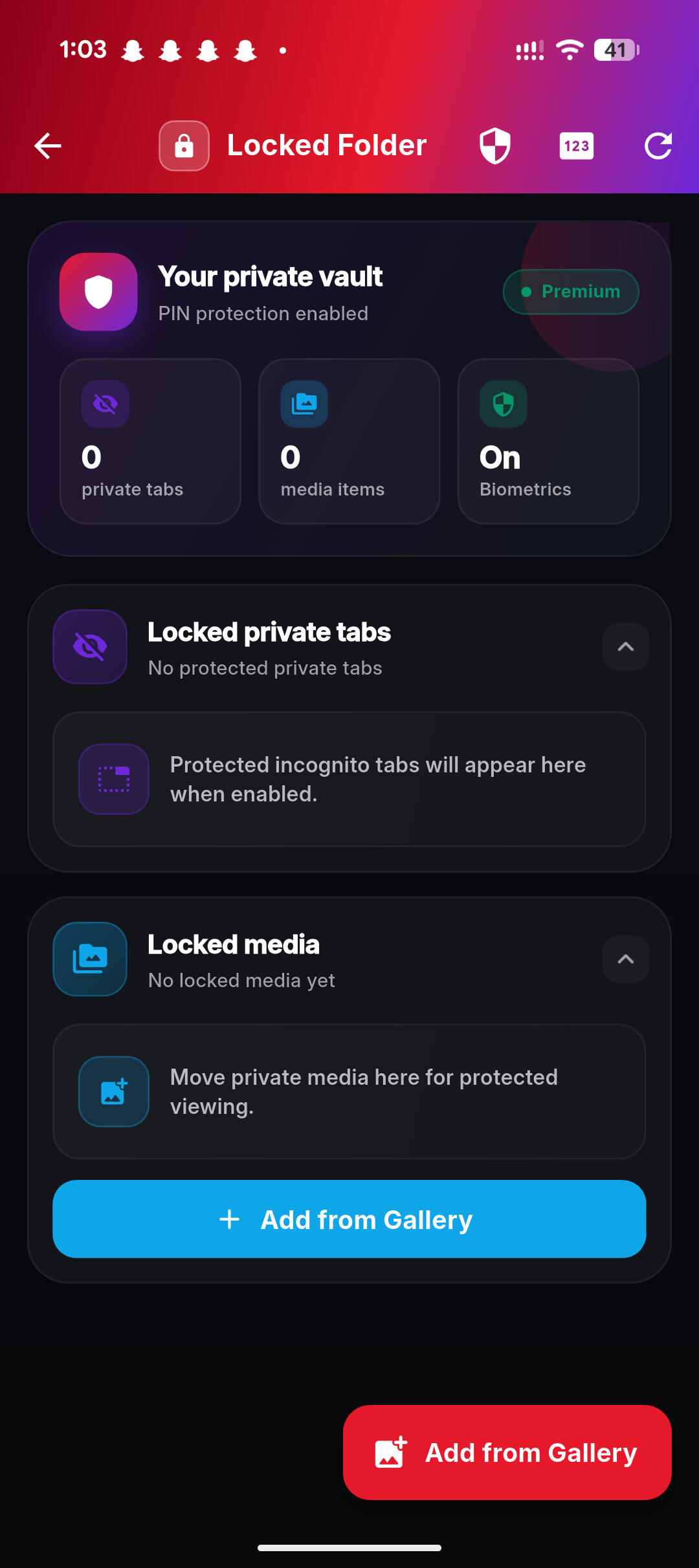 Web Aura locked folder