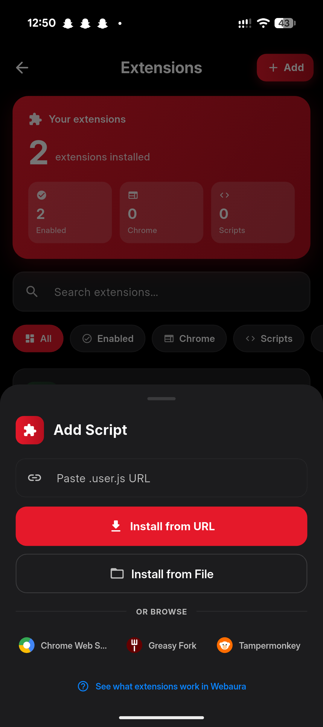 Web Aura userscript extensions