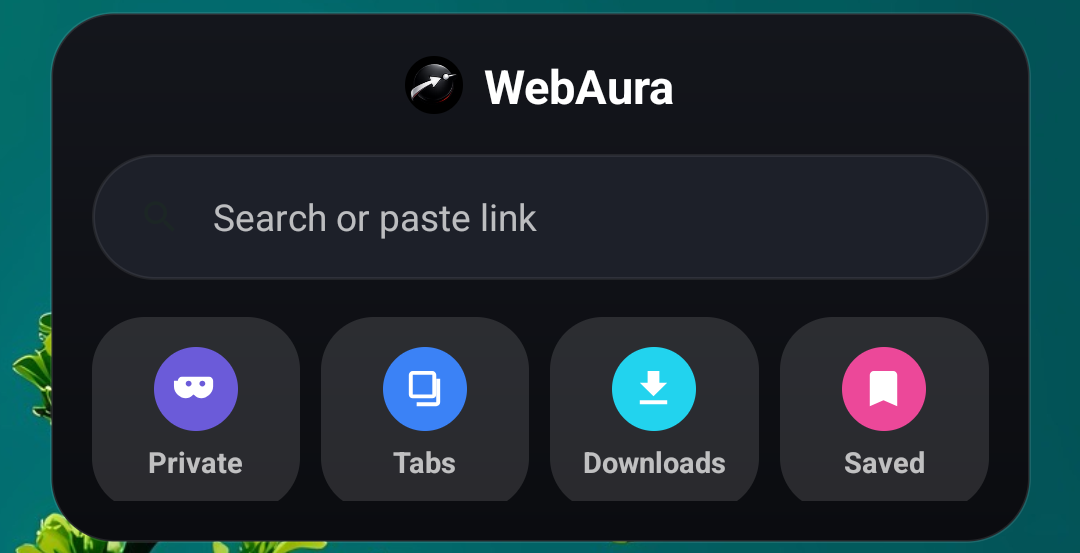 Web Aura browser homescreen widget